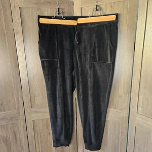 Women velour black casual yoga travel gym joggers